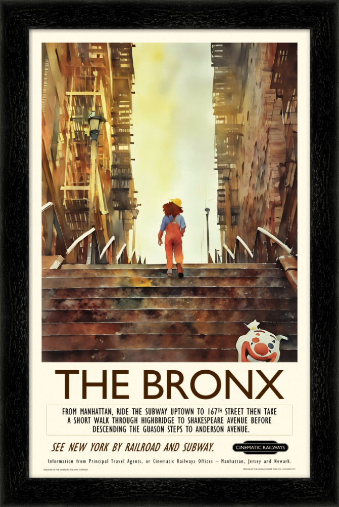 The Bronx - a vintage travel poster inspired by your favourite film / movie - Cinematic Railways