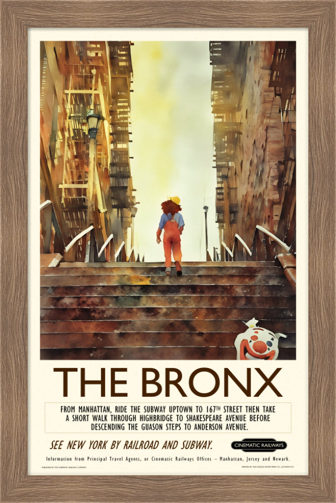 The Bronx - a vintage travel poster inspired by your favourite film / movie - Cinematic Railways