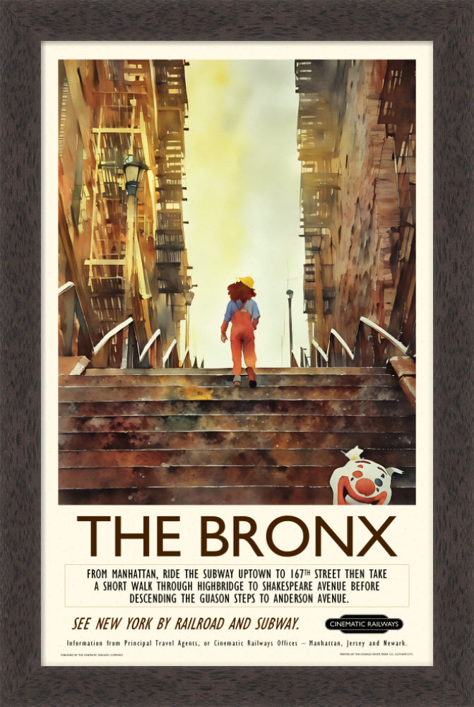 The Bronx - a vintage travel poster inspired by your favourite film / movie - Cinematic Railways