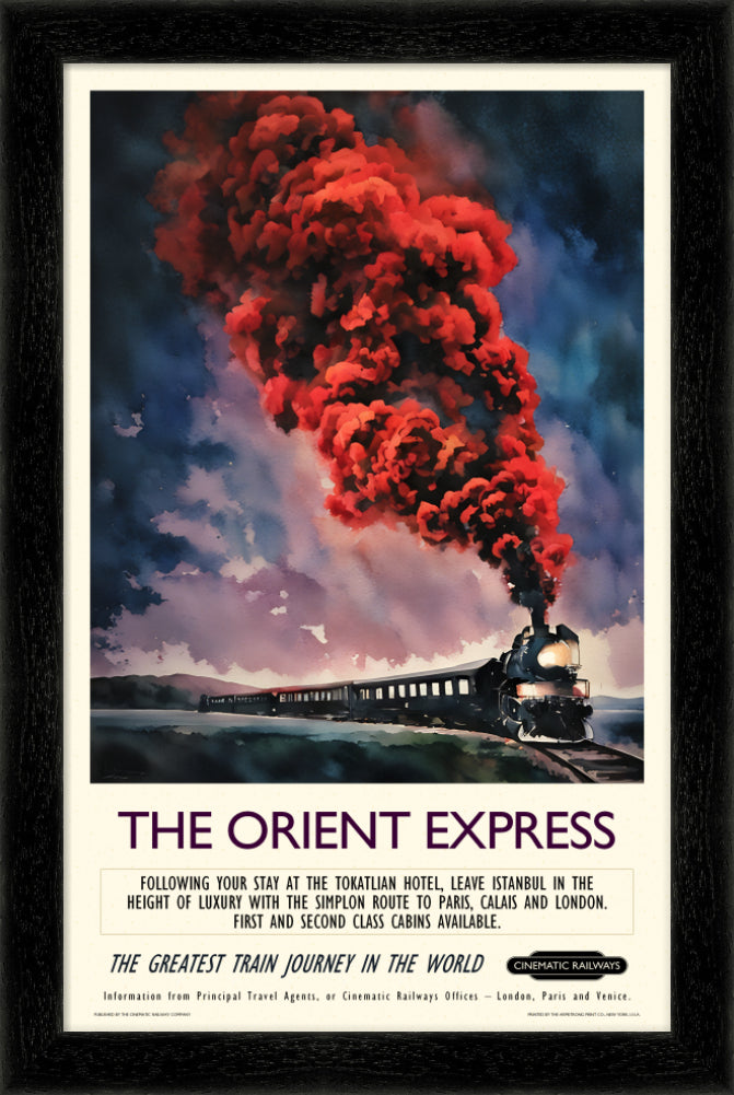 The Orient Express - a vintage travel poster inspired by your favourite film / movie - Cinematic Railways