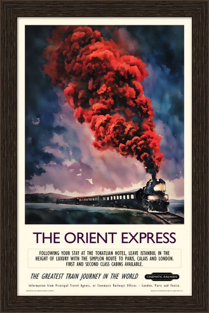 The Orient Express - a vintage travel poster inspired by your favourite film / movie - Cinematic Railways