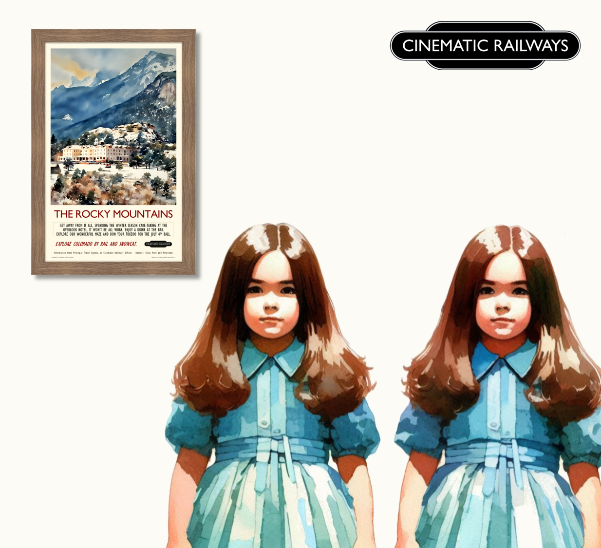 The Rocky Mountains - a vintage travel poster inspired by your favourite film / movie - Cinematic Railways