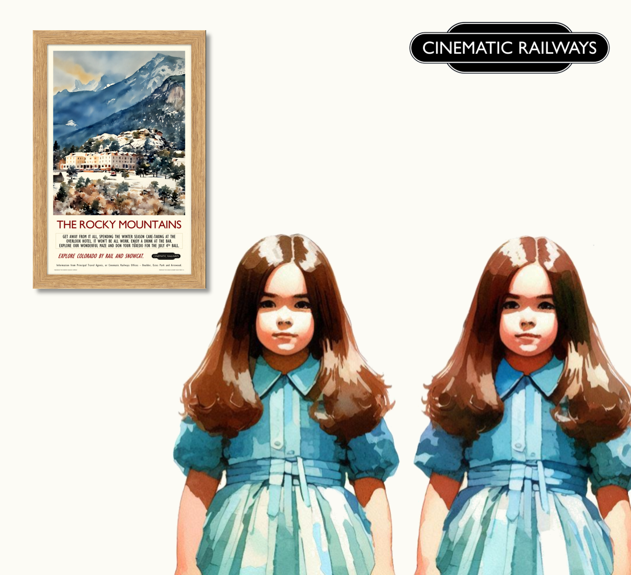The Rocky Mountains - a vintage travel poster inspired by your favourite film / movie - Cinematic Railways