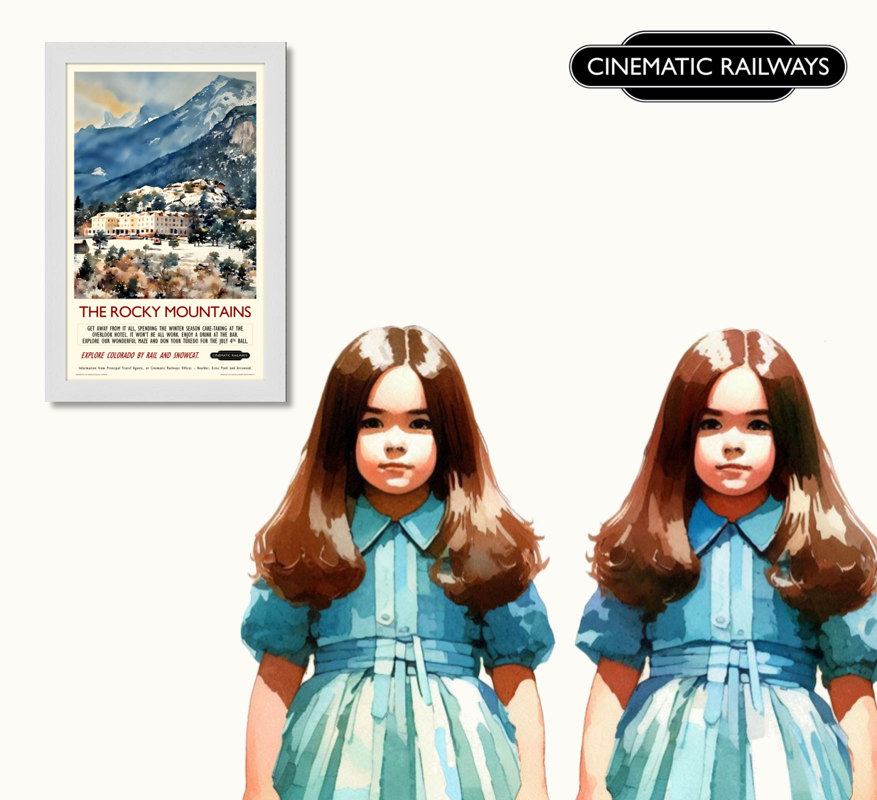 The Rocky Mountains - a vintage travel poster inspired by your favourite film / movie - Cinematic Railways
