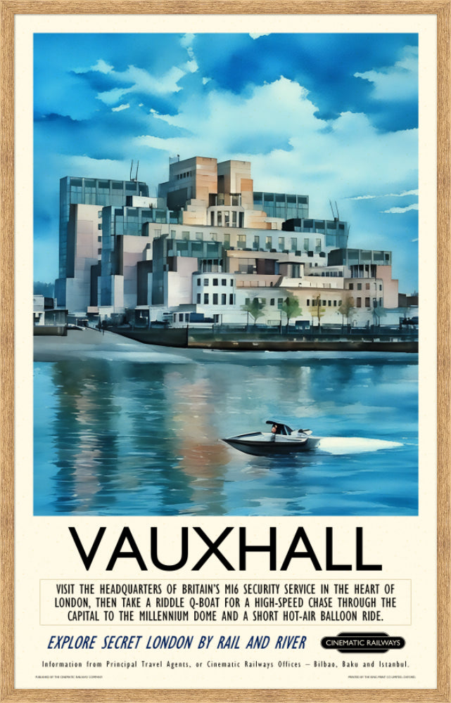Vauxhall - a vintage travel poster inspired by your favourite film / movie - Cinematic Railways