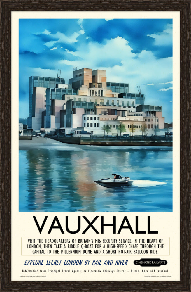 Vauxhall - a vintage travel poster inspired by your favourite film / movie - Cinematic Railways