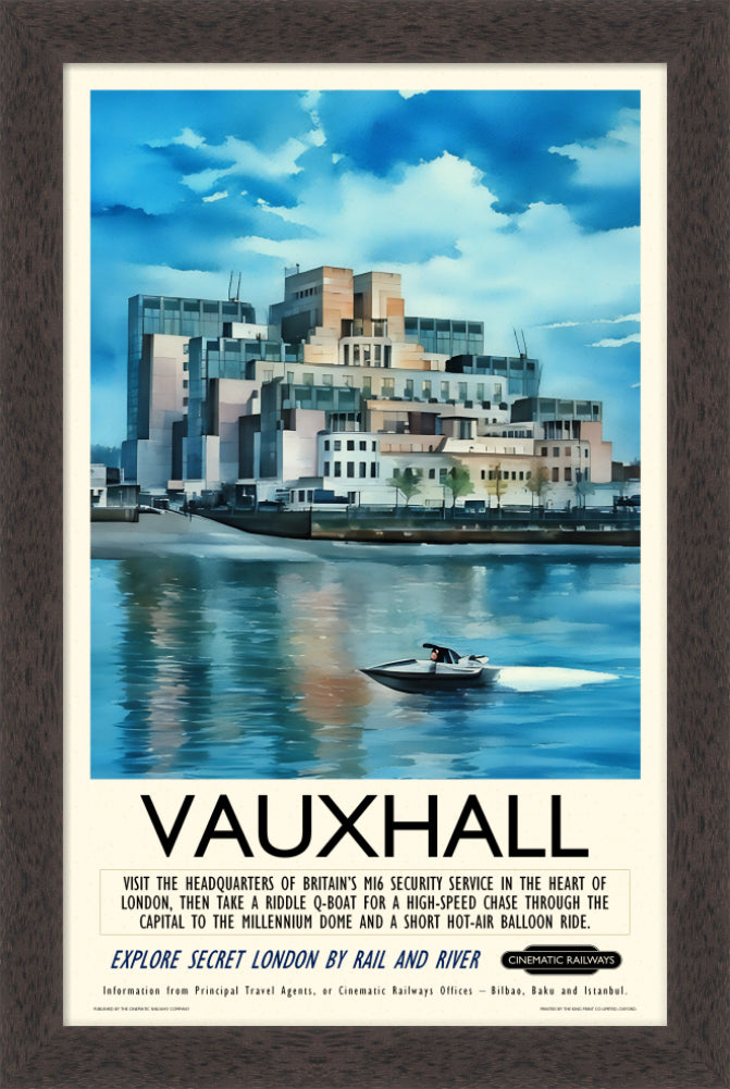 Vauxhall - a vintage travel poster inspired by your favourite film / movie - Cinematic Railways