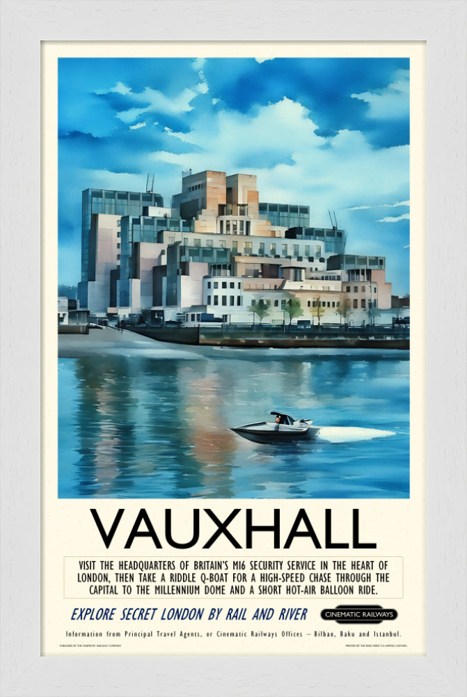 Vauxhall - a vintage travel poster inspired by your favourite film / movie - Cinematic Railways