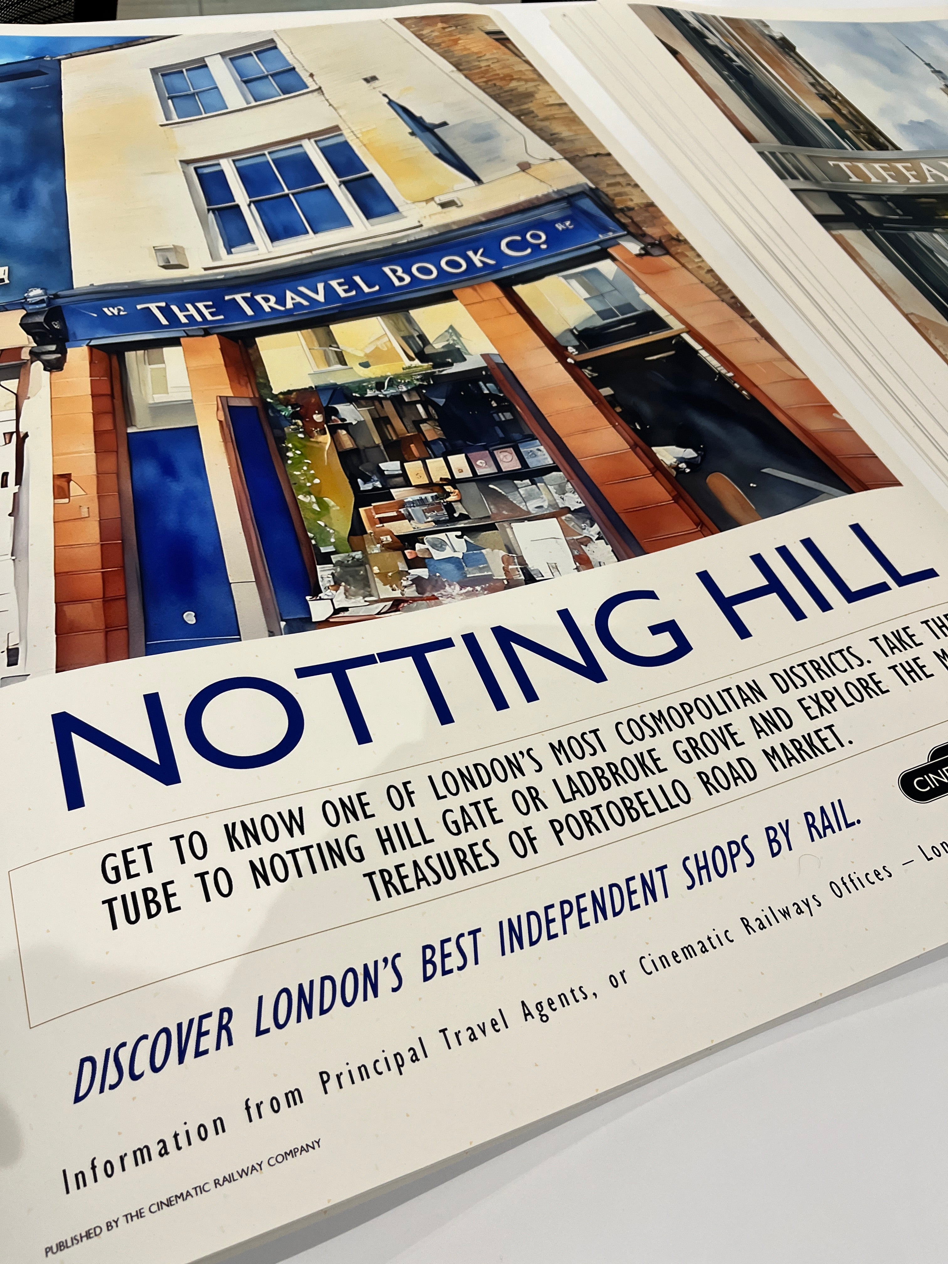 A vintage travel poster inspired by the film Notting Hill