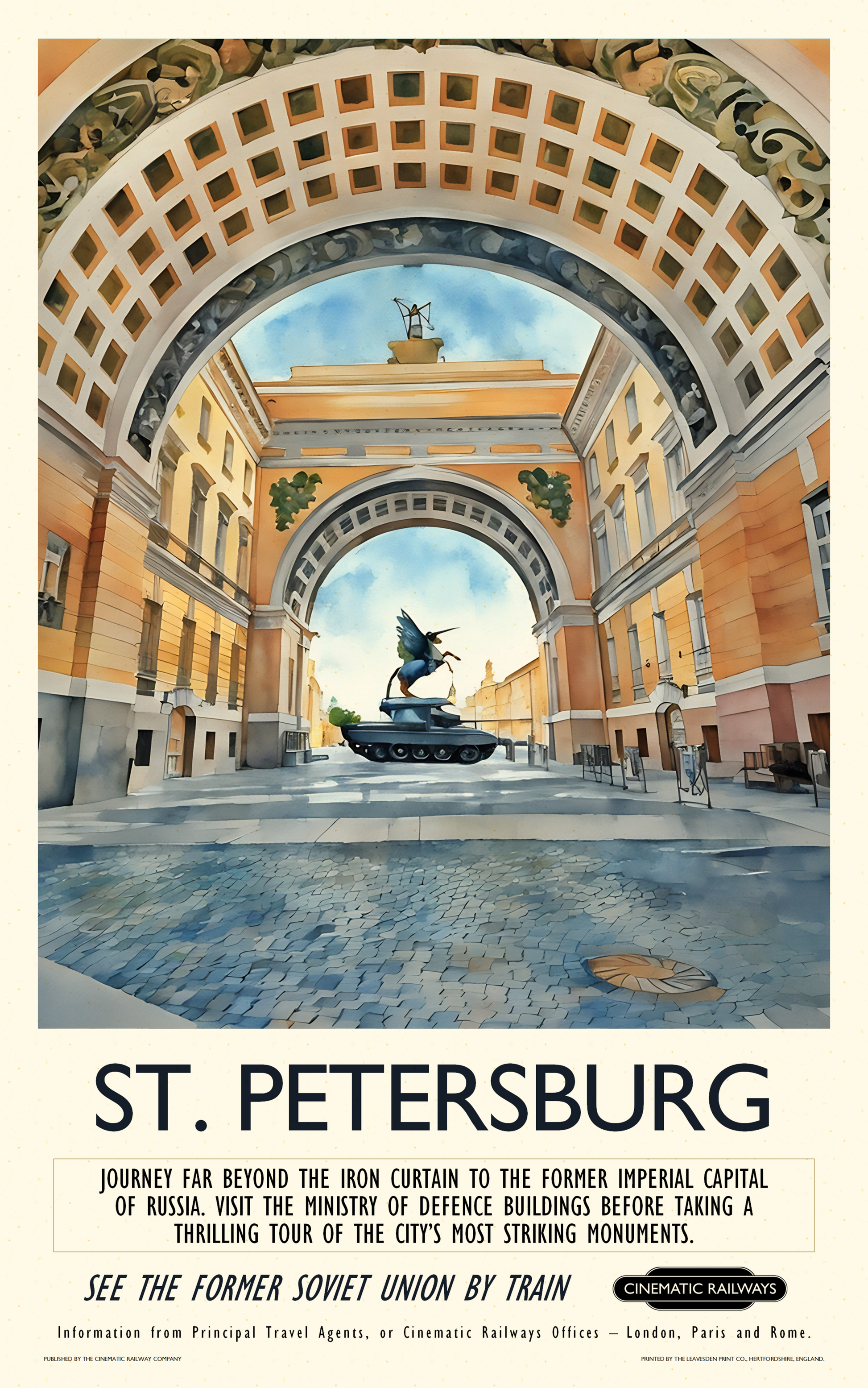 St. Petersburg  - a vintage travel poster inspired by your favourite film / movie - Cinematic Railways