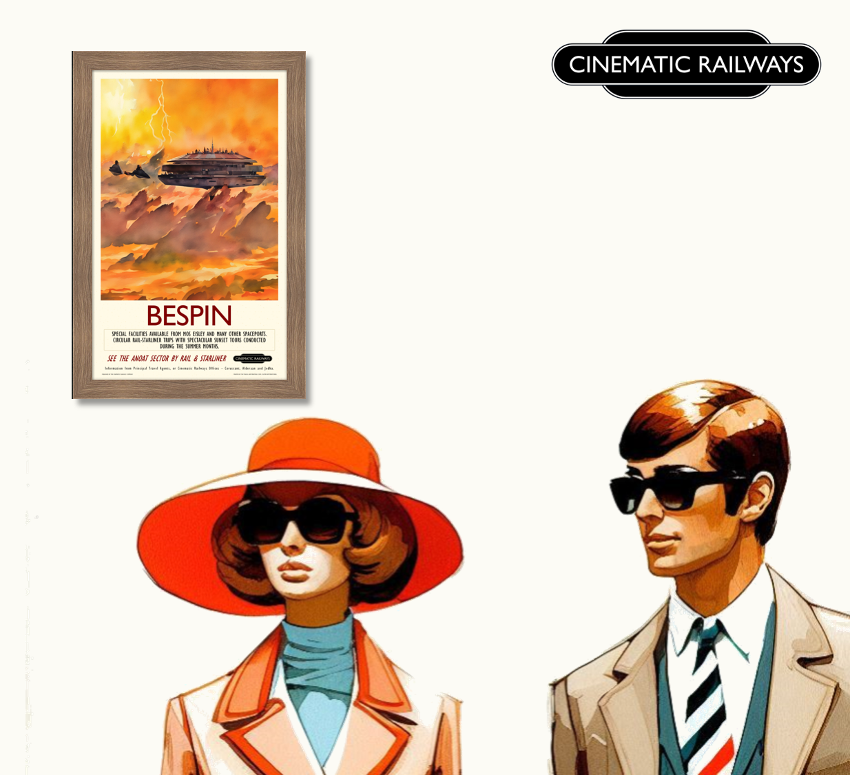 Bespin  - a vintage travel poster inspired by your favourite film / movie - Cinematic Railways