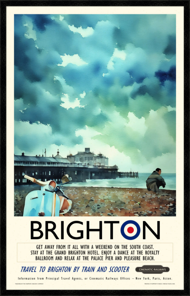 Brighton  - a vintage travel poster inspired by your favourite film / movie - Cinematic Railways