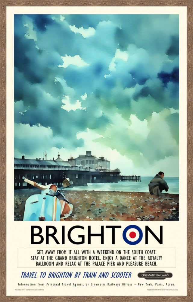 Brighton  - a vintage travel poster inspired by your favourite film / movie - Cinematic Railways