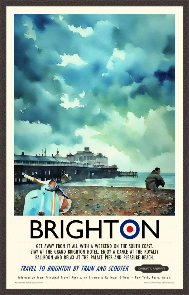 Brighton  - a vintage travel poster inspired by your favourite film / movie - Cinematic Railways