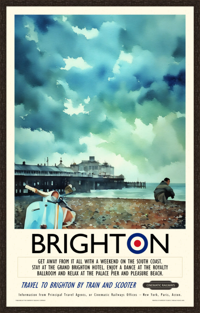 Brighton  - a vintage travel poster inspired by your favourite film / movie - Cinematic Railways