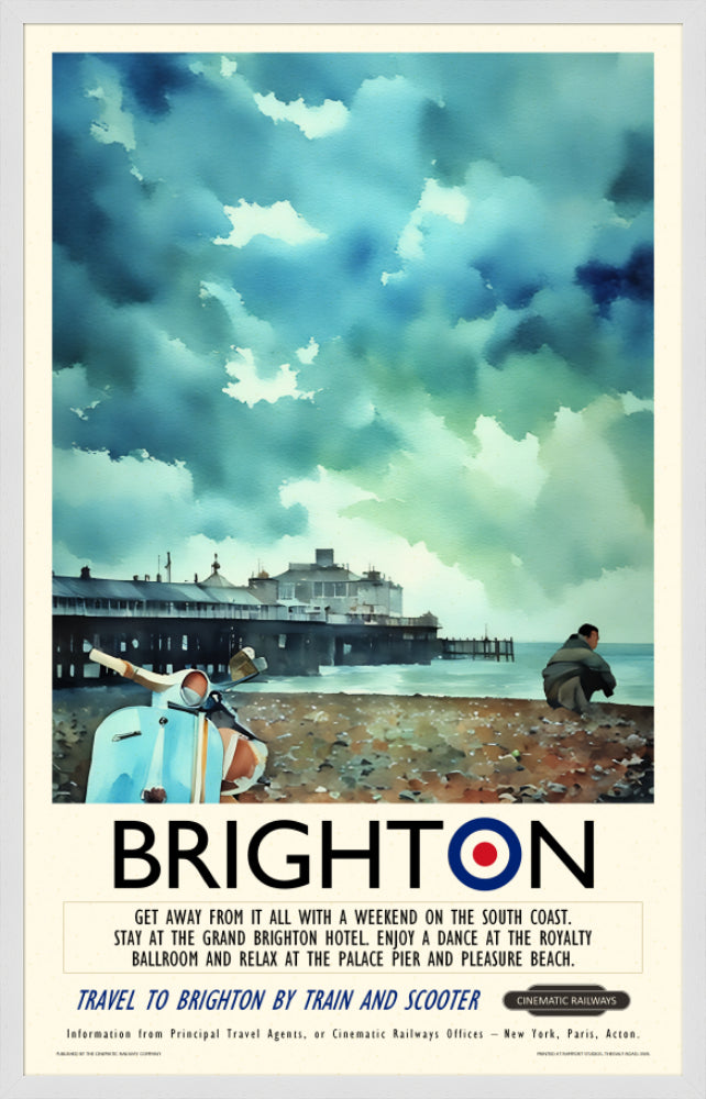 Brighton  - a vintage travel poster inspired by your favourite film / movie - Cinematic Railways