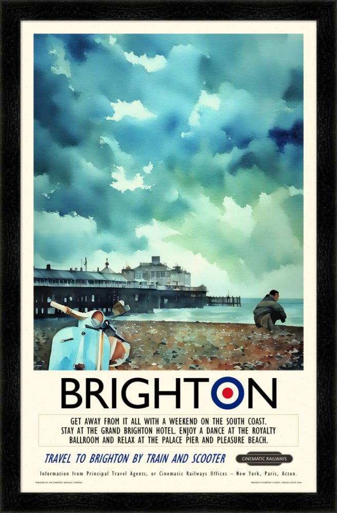 Brighton  - a vintage travel poster inspired by your favourite film / movie - Cinematic Railways