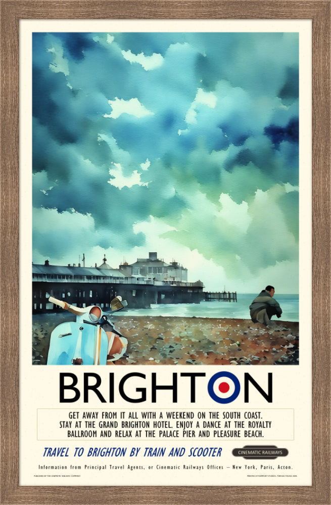 Brighton  - a vintage travel poster inspired by your favourite film / movie - Cinematic Railways