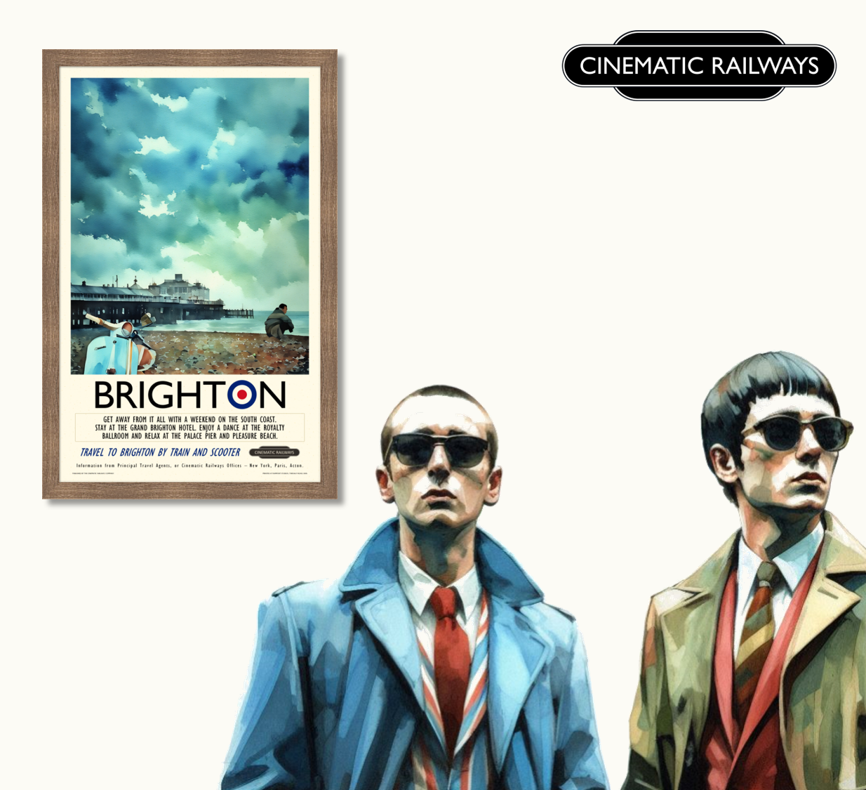 Brighton  - a vintage travel poster inspired by your favourite film / movie - Cinematic Railways