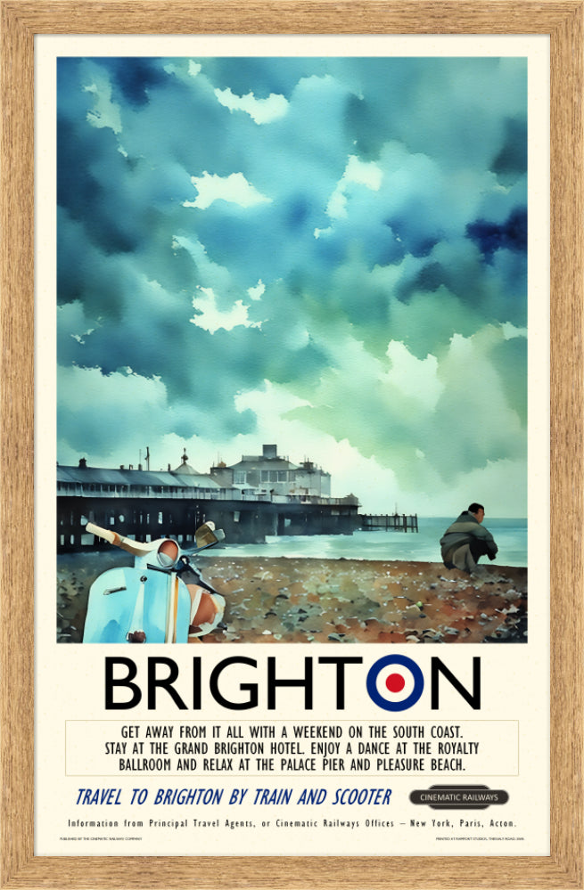 Brighton  - a vintage travel poster inspired by your favourite film / movie - Cinematic Railways