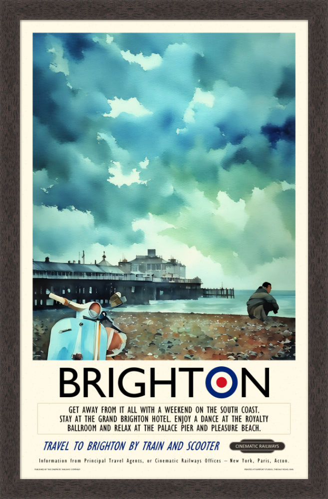 Brighton  - a vintage travel poster inspired by your favourite film / movie - Cinematic Railways