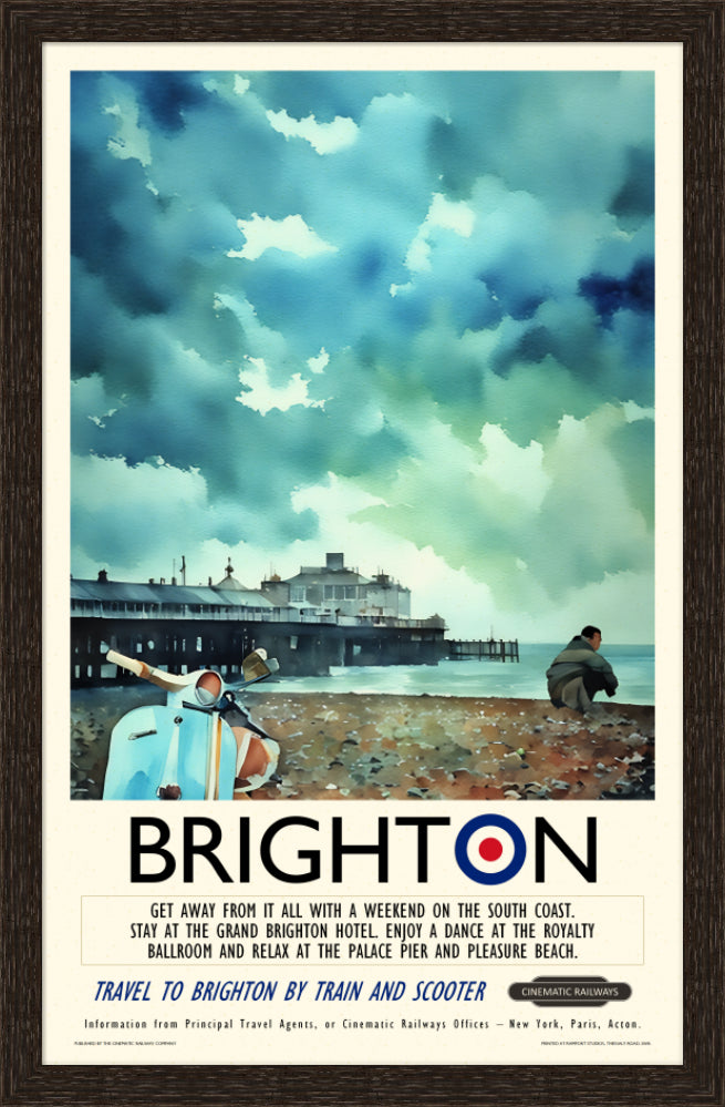 Brighton  - a vintage travel poster inspired by your favourite film / movie - Cinematic Railways