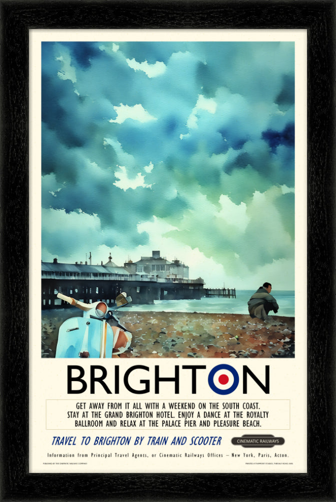 Brighton  - a vintage travel poster inspired by your favourite film / movie - Cinematic Railways