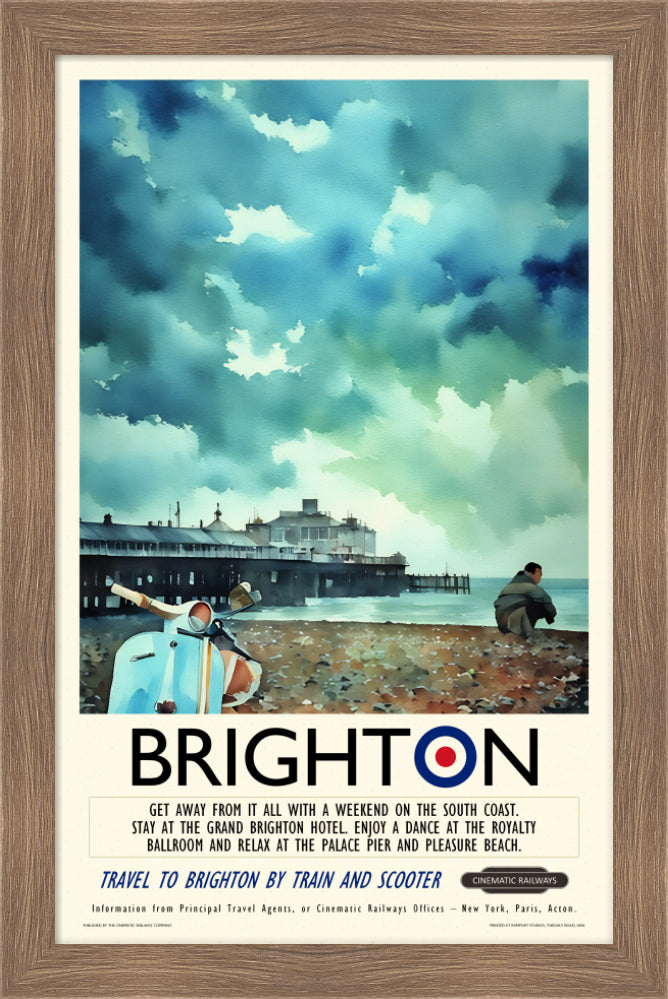 Brighton  - a vintage travel poster inspired by your favourite film / movie - Cinematic Railways