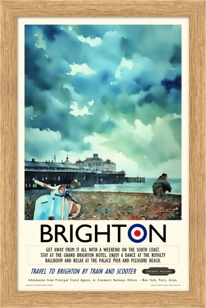 Brighton  - a vintage travel poster inspired by your favourite film / movie - Cinematic Railways