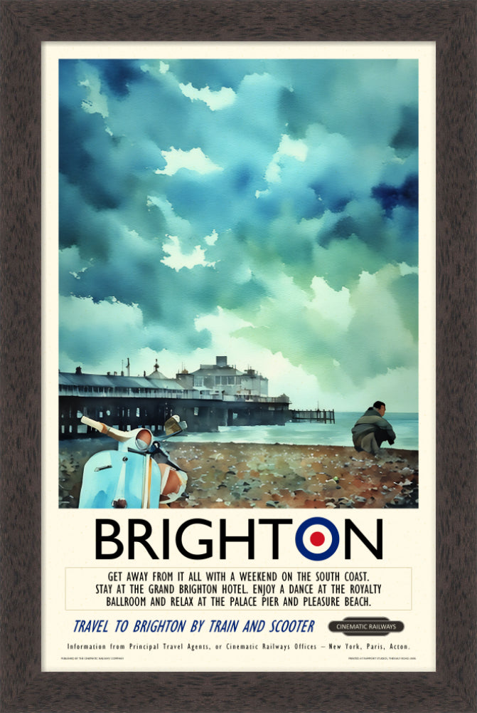 Brighton  - a vintage travel poster inspired by your favourite film / movie - Cinematic Railways