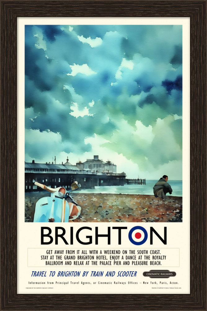 Brighton  - a vintage travel poster inspired by your favourite film / movie - Cinematic Railways