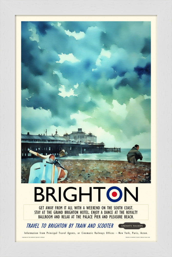 Brighton  - a vintage travel poster inspired by your favourite film / movie - Cinematic Railways