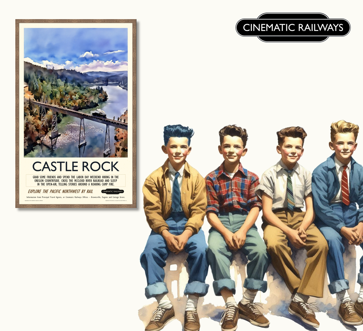 Castle Rock  - a vintage travel poster inspired by your favourite film / movie - Cinematic Railways