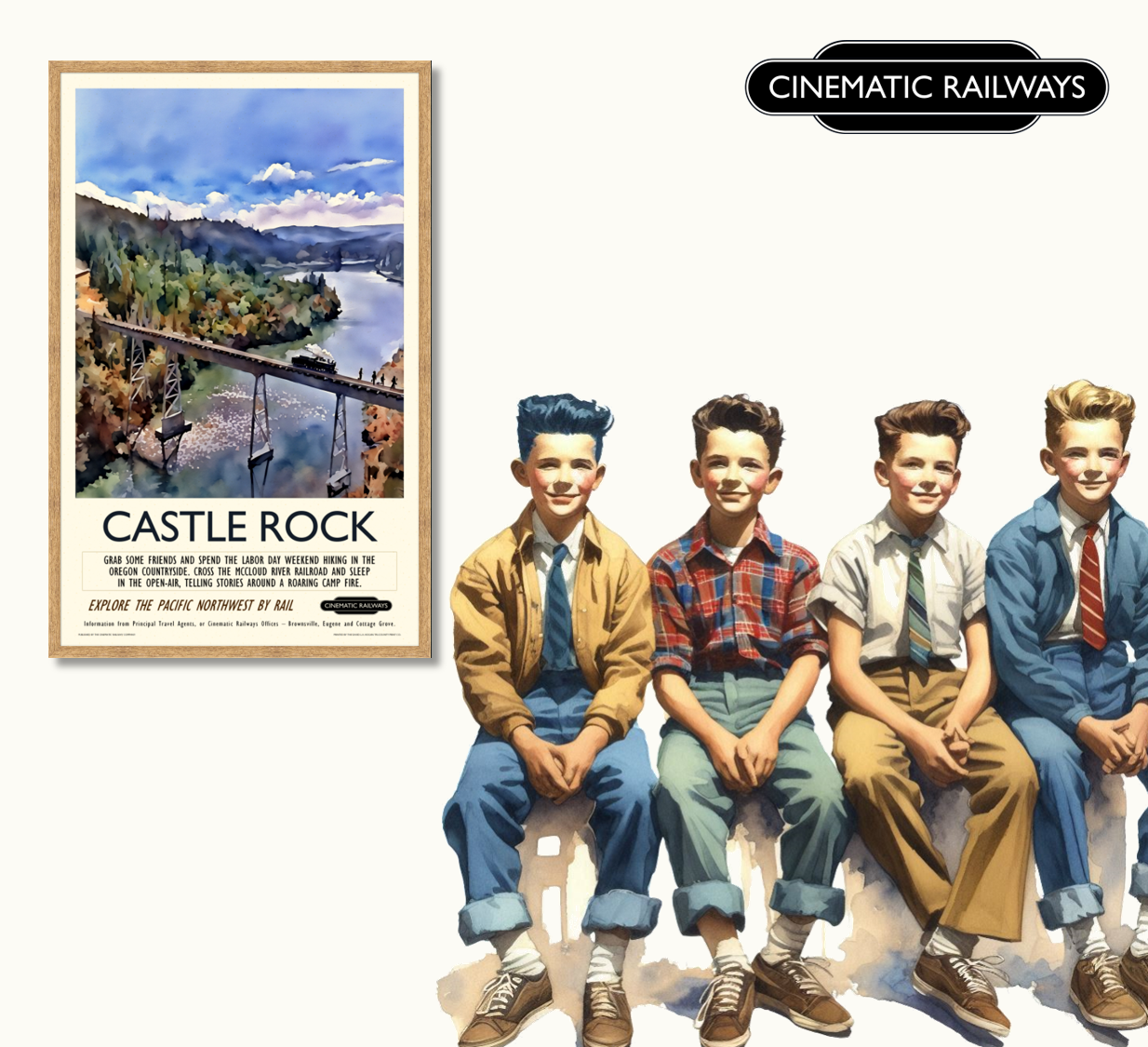 Castle Rock  - a vintage travel poster inspired by your favourite film / movie - Cinematic Railways