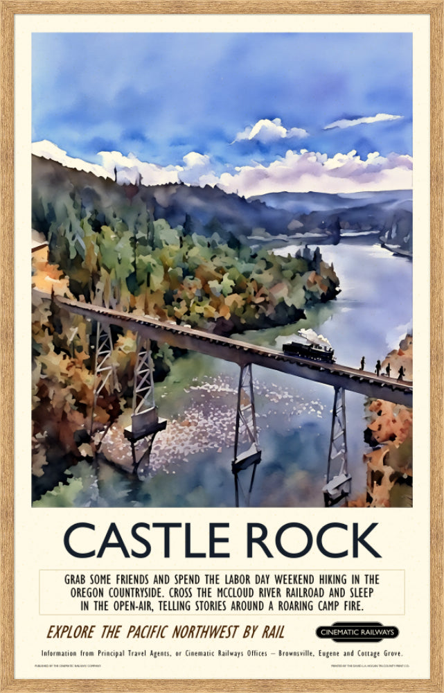 Castle Rock  - a vintage travel poster inspired by your favourite film / movie - Cinematic Railways