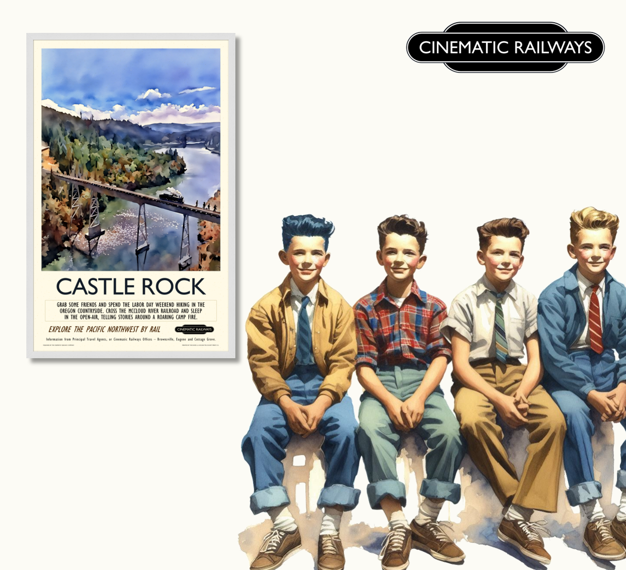 Castle Rock  - a vintage travel poster inspired by your favourite film / movie - Cinematic Railways
