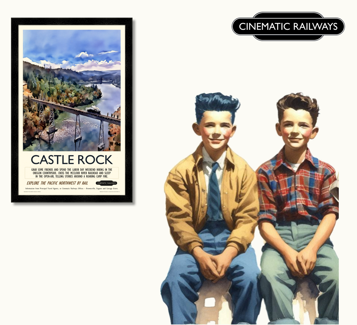 Castle Rock  - a vintage travel poster inspired by your favourite film / movie - Cinematic Railways