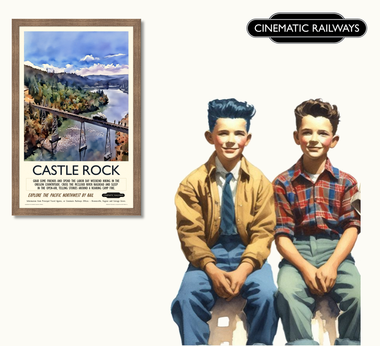 Castle Rock  - a vintage travel poster inspired by your favourite film / movie - Cinematic Railways