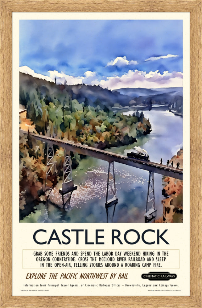 Castle Rock  - a vintage travel poster inspired by your favourite film / movie - Cinematic Railways
