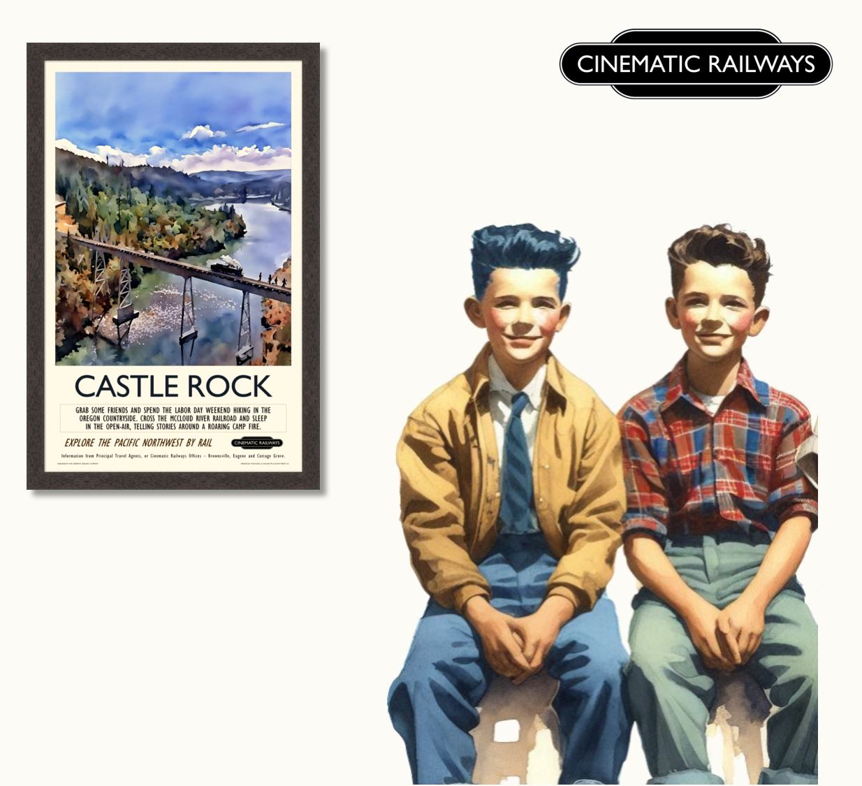 Castle Rock  - a vintage travel poster inspired by your favourite film / movie - Cinematic Railways