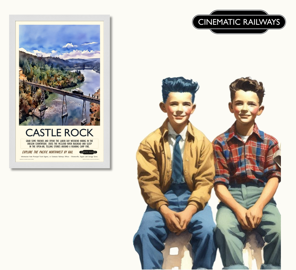 Castle Rock  - a vintage travel poster inspired by your favourite film / movie - Cinematic Railways