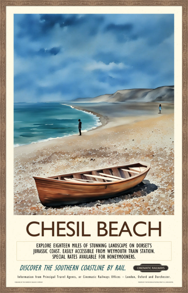 Chesil Beach  - a vintage travel poster inspired by your favourite film / movie - Cinematic Railways