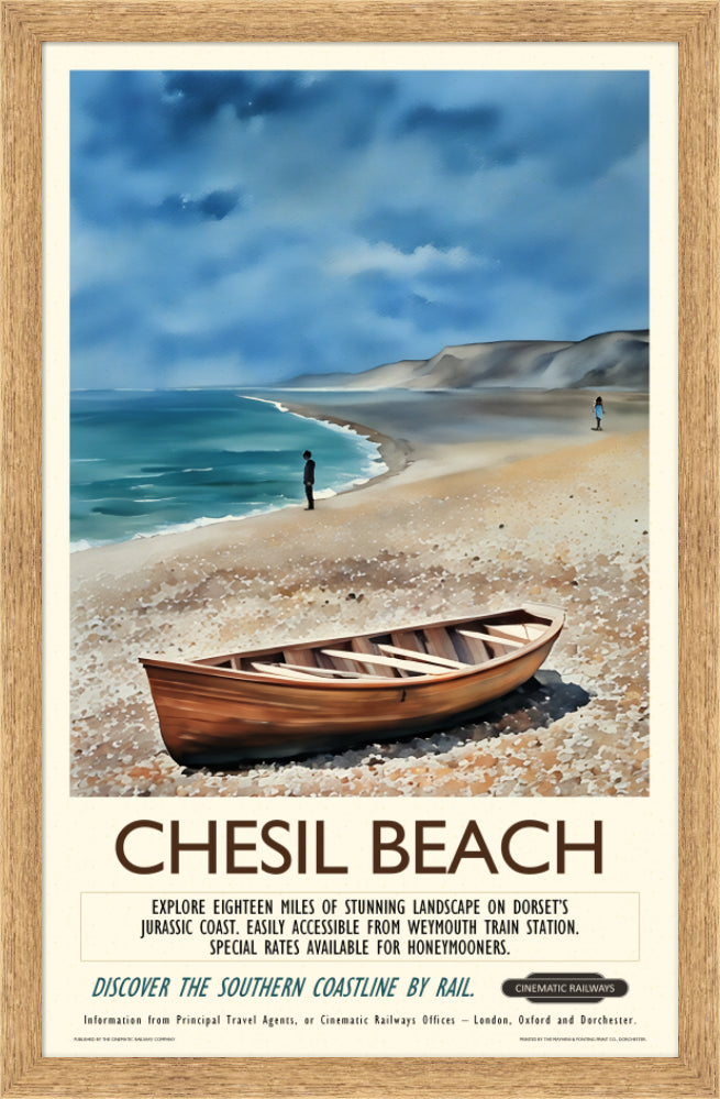Chesil Beach  - a vintage travel poster inspired by your favourite film / movie - Cinematic Railways