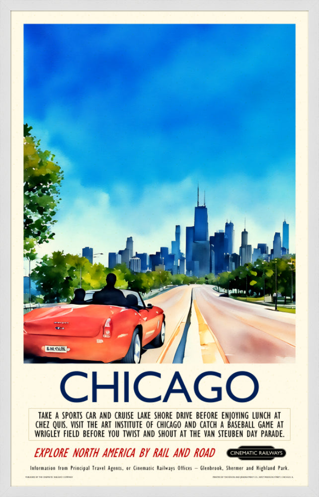 Chicago  - a vintage travel poster inspired by your favourite film / movie - Cinematic Railways