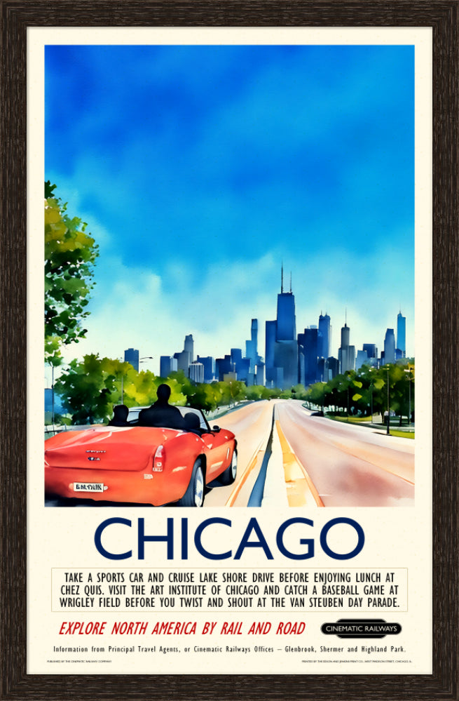 Chicago  - a vintage travel poster inspired by your favourite film / movie - Cinematic Railways