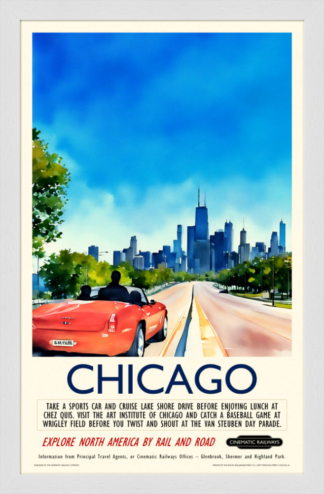 Chicago  - a vintage travel poster inspired by your favourite film / movie - Cinematic Railways