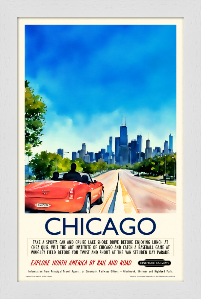 Chicago  - a vintage travel poster inspired by your favourite film / movie - Cinematic Railways