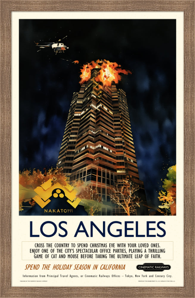 Los Angeles - a vintage travel poster inspired by your favourite film / movie - Cinematic Railways