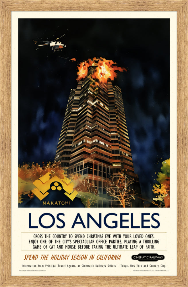 Los Angeles - a vintage travel poster inspired by your favourite film / movie - Cinematic Railways