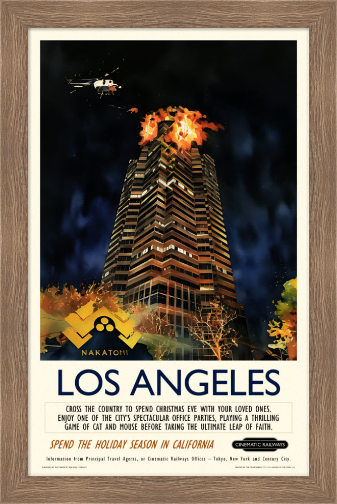 Los Angeles - a vintage travel poster inspired by your favourite film / movie - Cinematic Railways